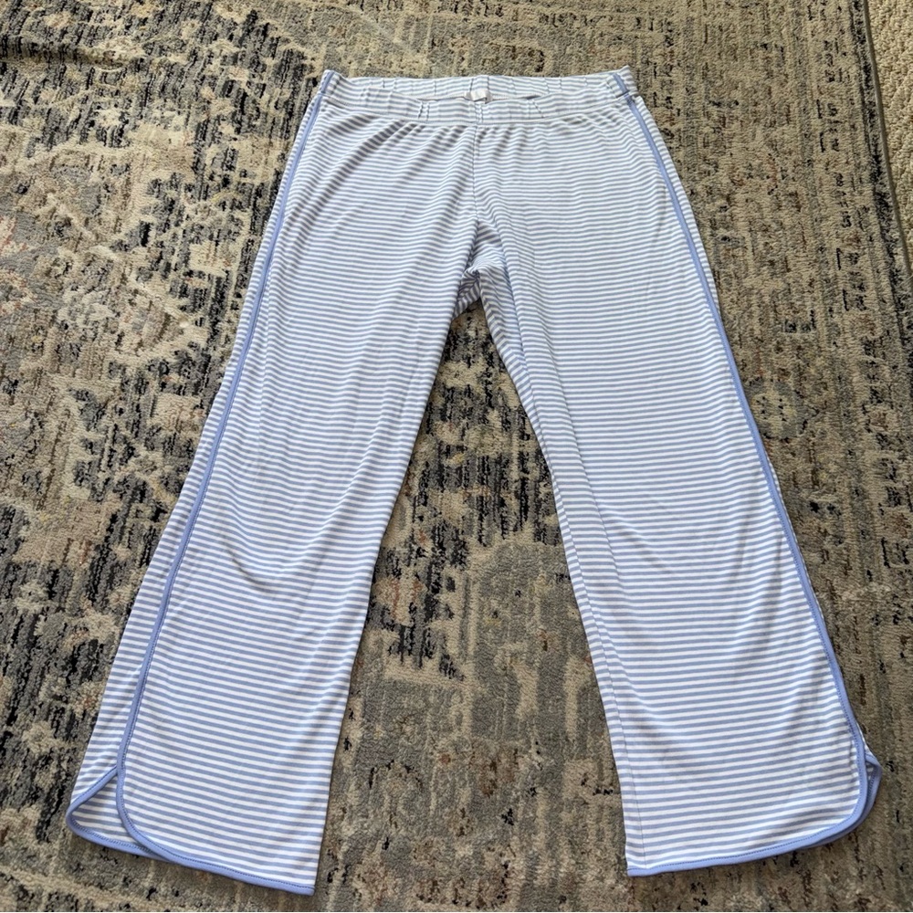 Lake striped Pajama pants Small blue and white